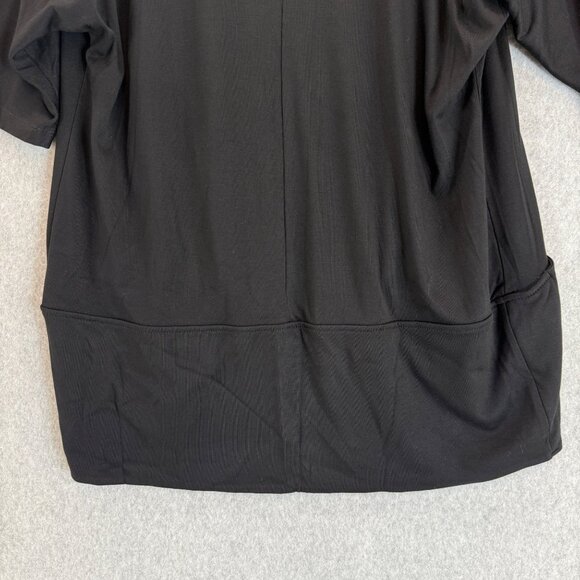 Zenergy by‎ Chicos Size 0 Black Short Sleeve Cardigan Classic Office Open Front - Picture 8 of 11